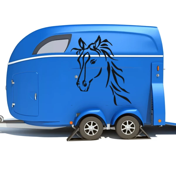 Sticker Tête de cheval ébouriffée