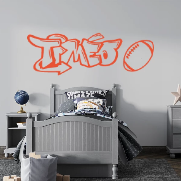Sticker Timéo Graffiti Rugby