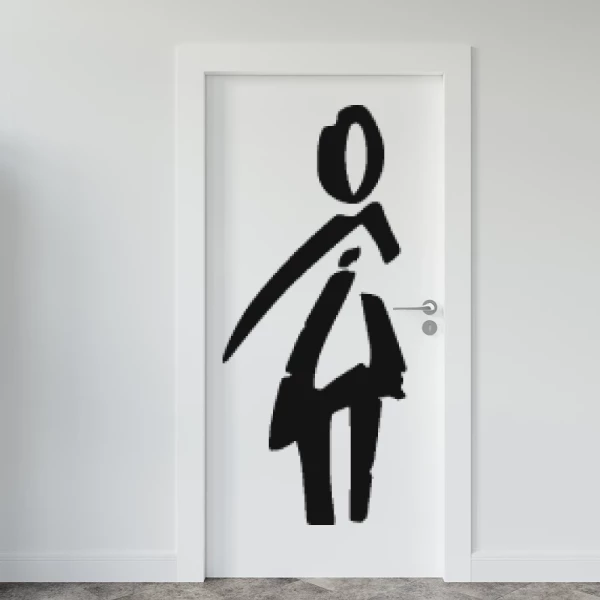 Sticker Toilettes Dames Traits