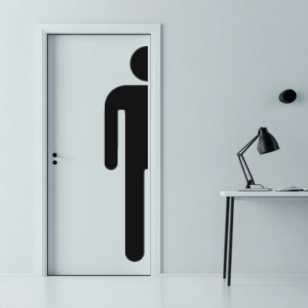 Sticker Toilettes - Demi Homme