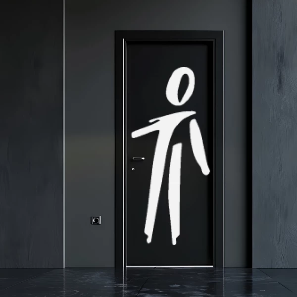 Sticker Toilettes Homme Traits