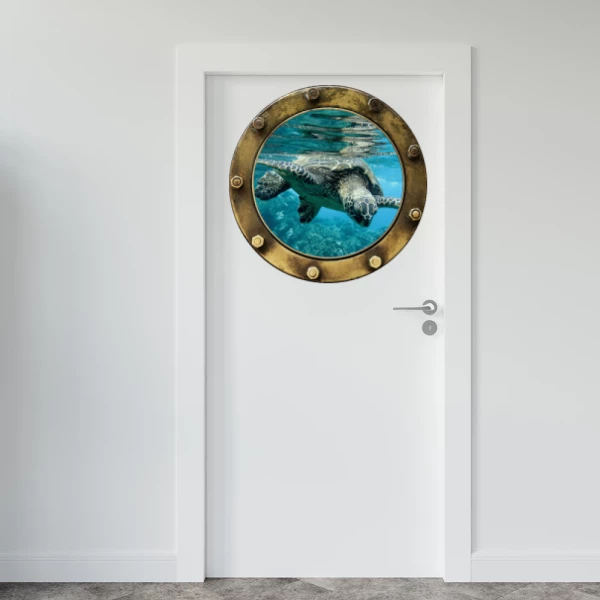 Sticker Tortue Hublot - Imprimé