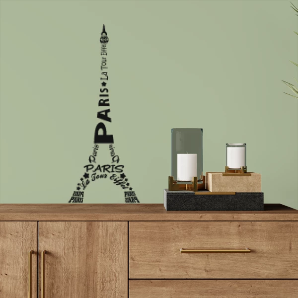 Sticker Tour Eiffel - Texte