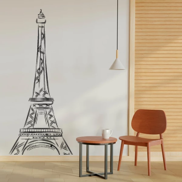 Sticker Tour Eiffel Traits