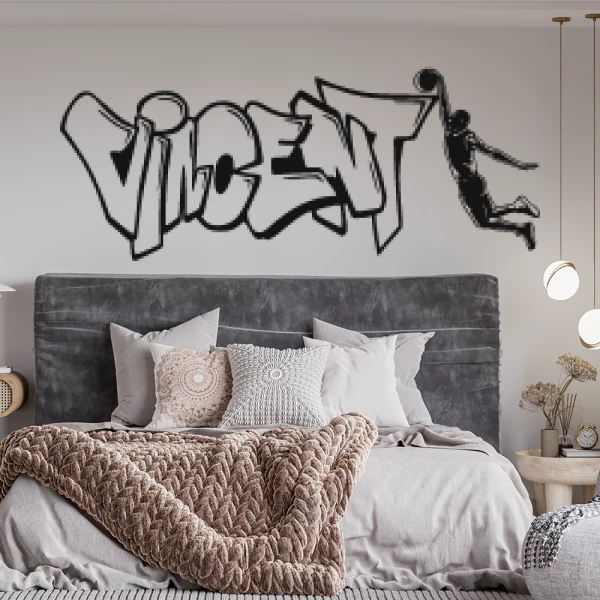 Sticker Vincent Graffiti Basketball