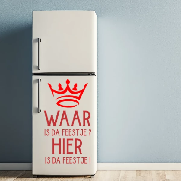 Sticker Waar is da feestje ?